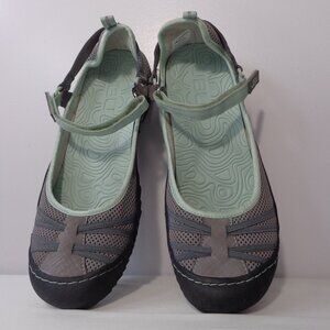 JBU Malibu Vegan Water Ready Mary Jane  Grey Memory Foam Flats Shoes Women 11M